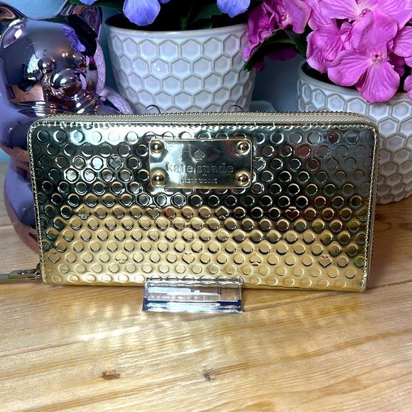 Kate Spade Gold Wallet - Picture 1 of 16